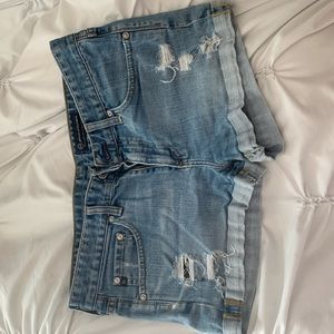 AG distressed jean shorts